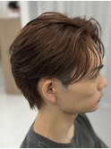 ニュアンスパーマセンターパートフェザーパーマ韓国メンズパーマ