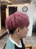 セシルヘアー なんば店(Cecil hair)&nbsp;トリプルカラー/ハイトーン/クリアピンク/メンズマッシュ