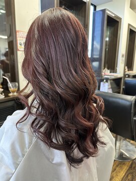 美容室 夢先案内 シングルカラーでも綺麗なワインレッドに