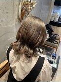 明るめグレージュカラー/ブリーチなしダブルカラー