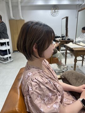 ネイロ 錦糸町(NeiRo) 魅力倍増カールセミディシアーカラーダークアッシュショートヘア