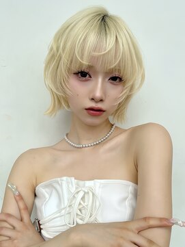 ロンドイディールバンダイ 新潟万代(Lond ideal) レイヤーボブ×ブロンド