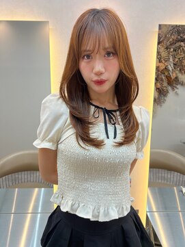 ハローバイシー 仙台(Hello by Sea) チェリーブラウン×レイヤーくびれヘア[夏/ボブ/グレージュ]