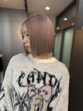 ハイトーン/ボブ　ピンクミルクティー