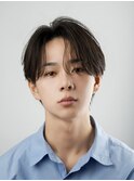 刈り上げビジネスツーブロック七三爽やかフェザーパーマ