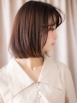 カバーヘア ブリス 川口(COVER HAIR bliss) グレージュイヤリングカラー美髪前下がりボブ321Z川口20代30代