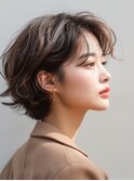 大人ショート×ナチュラル質感