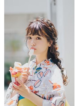 ヘアメイクアンドセットサロン リッコ(Hair make&set salon Ricco)の写真/【梅田・茶屋町】7/24.25★天神祭限定浴衣着付け（早割）4800円～◎振袖、訪問着等もお任せください♪