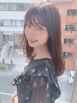 アンブル リュクス 池袋(amble luxe)&nbsp;チョコレートブラウンカラーシースルーバングスタイル