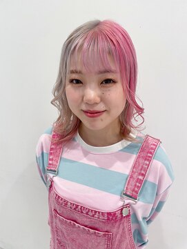 ハイブ 金沢(Hive) 10代20代デザインカラーペールピンクホワイトブロンド