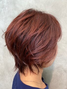 オーガニック ヘアサロン クスクス(organic hair salon kusu kusu) 抜け感ウルフ×チェリーレッド