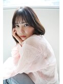 ニュアンスロブ「前髪アンブレラカラーこなれミディイメチェン」