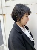 【CROP】ショートボブ×暗髪カラー×白髪ぼかし