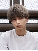 ハイライトメンズ波巻きスパイラルパーマサーフスタイルウルフ