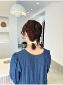 編み込みツインアレンジ