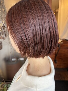 イチロクハチ(168 ichirokuhachi) ショートボブ ピンクオレンジ