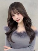 C103韓国ヘアーレイヤーカットくびれ巻きブリーチ無し透明感