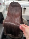 セミロング　ボルドーカラー　髪質改善Period.松阪