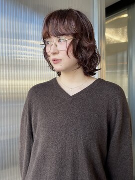 暖色パーマ×レイヤーウルフスタイリング