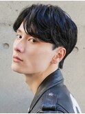 センターパートフェザーパーマシャドウパーマメンズパーマ