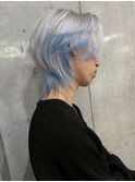 MEN’S HAIR/サーフカール/刈り上げセンターパート/ブリーチ