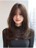 ハッシュカットミディアムレイヤーシャギー韓国ヘア
