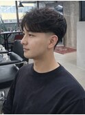 men's/ニュアンスパーマ/リバースセンターパート/眉毛/新宿