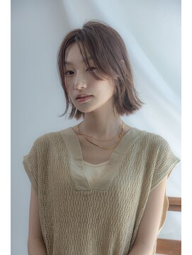 ページボーイ美容室 【レイヤーバングで透明感をプラス】ナチュラルボブ