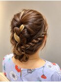 編み込みサイドアレンジ×負担軽減アップ