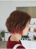 インナーカラーのピンク&ピンクメッシュ