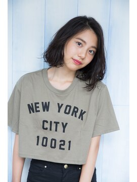 ロット 横浜(lot) 大人ガーリー×ミディアムレイヤーカット×ダークアッシュ横浜