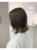 YOKE 切りっぱなしボブ グレージュ ブリーチ
