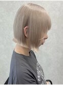 切りっぱなしボブ/ホワイトミルクティー/ケアブリーチ