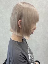 ロウル 渋谷(LOWRL)&nbsp;切りっぱなしボブ/ホワイトミルクティー/ケアブリーチ