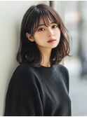 ☆オリーブグレーココアベージュ小顔クラゲヘアー/黒髪/髪質改善