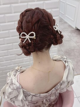 リルミー(Lilme) 編み込みツインお団子＊まゆ