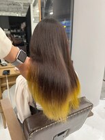 ハピネス 梅田茶屋町店(HAPPINESS)&nbsp;韓国カラー　エンドカラー　イエロー