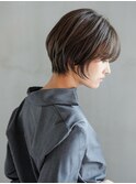 似合わせカットマロンベージュ刈り上げボブ_F30392