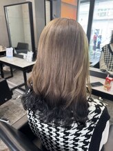 パヌポン 原宿表参道(PANUPON) ケアブリーチバレイヤージュハイライトエンドカラーミルクティー
