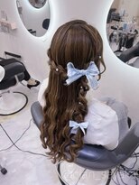 ヘア サロン クラン 東心斎橋店(hair salon clan)&nbsp;編みたらしハーフアップ/心斎橋ヘアセット