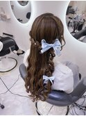編みたらしハーフアップ/心斎橋ヘアセット