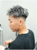 ツイストパーマ/短髪/ホワイトメッシュ/スキンフェード/姫路
