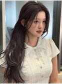 くびれヘア_ミニウルフチェリーブラウンホワイトグレージュ
