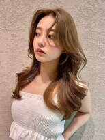 ロンド アンブル 四条烏丸(Lond ambre) 中川智帆/くびれヘア/アプリコットオレンジ/ハイライトカラー