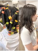 ロングケアパーマ緩めパーマロングパーマウルフパーマ