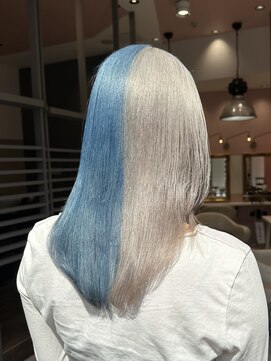 リー 梅田(Lee) Ryosuke/ブリーチ2回/ツートンカラー/ホワイト/ブルー