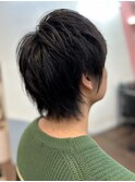 清潔感ショートウルフカット10代×20代×30代黒髪