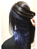 ジョージ(Jo-Ji)&nbsp;コバルトブルー×グレージュ♯ハイライト♯インナー♯ブリーチ