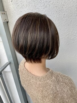 カプア 仙台駅前店(Kapua) ハイライト大人かわいい小顔ワンサイドショートボブ前下がり