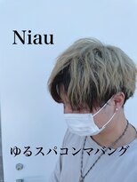 ニアウ 太田店(Niau)&nbsp;コンマヘアツイストスパイラルパーマツーブロックメンズマッシュ